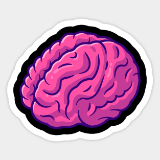 Brain Cartoon Illustration Sticker